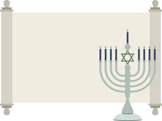 Illustration of paper roll and candle holder