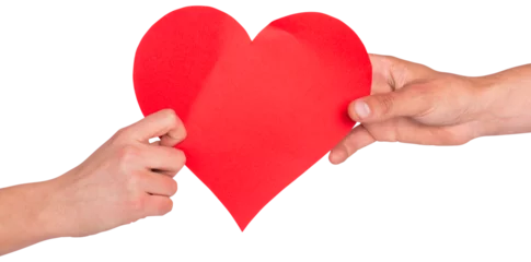 Wandcirkels aluminium Hands holding red heart © vectorfusionart