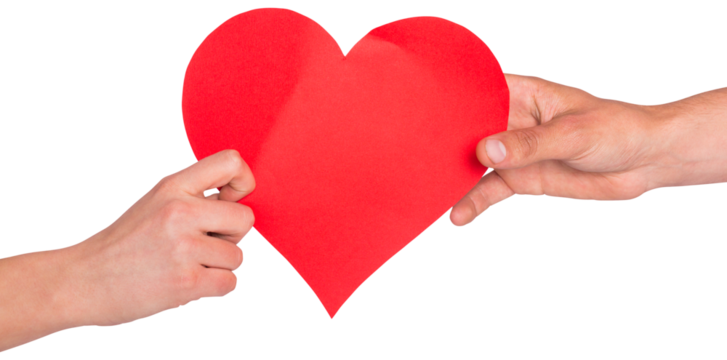 Hands holding red heart - Powered by Adobe