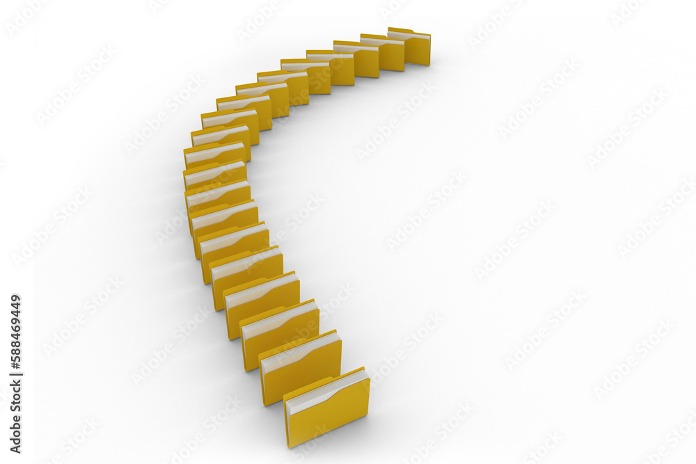 Poster Digital image of yellow folders in row