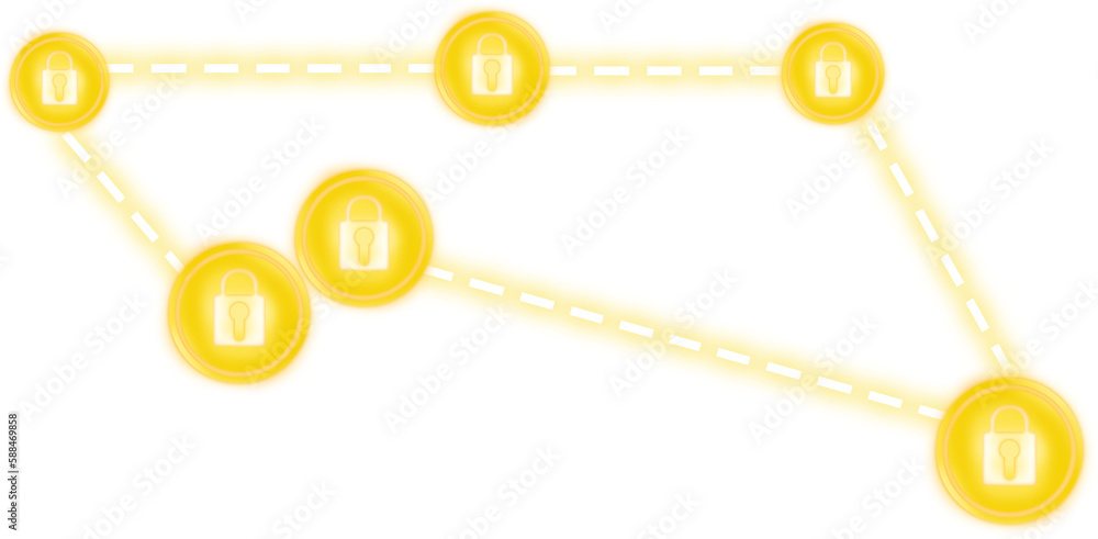 Poster vector of security lock with connecting lines