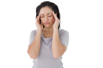 Brunette suffering from migraine 