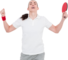 Female athlete playing ping pong