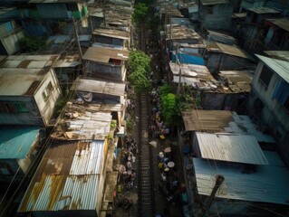 Fototapeta premium The Other Side of the City, Poverty from Above