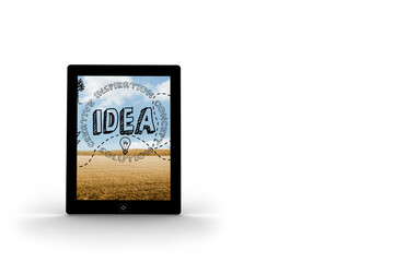 Idea graphic on tablet screen