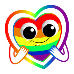 Fototapeta premium Pride corazon adorable de amor diverso