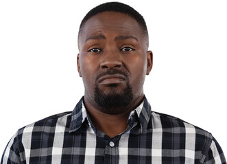 Obraz premium Confused man against white background