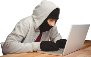 Hacker using laptop