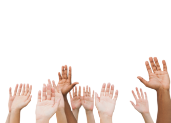 Hands raising in the air