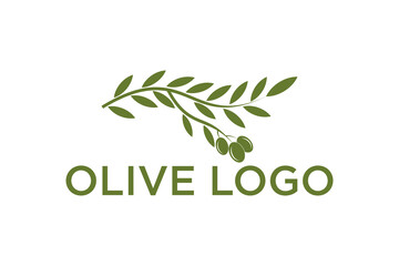 Image of Olive oil logo with modern emblem line art style with combined leaf, water, olive branch and leaf drupe Premium Vector printed on Printed Glass Pet Splashbacks