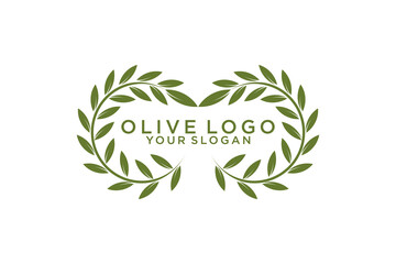 vintage olive branch logo and badge design