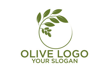 vintage olive branch logo and badge design