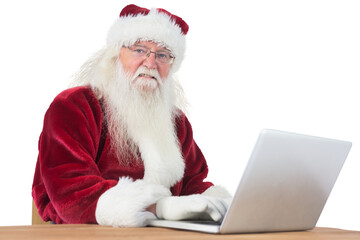 Santa surfs on the internet