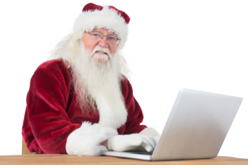 Santa surfs on the internet