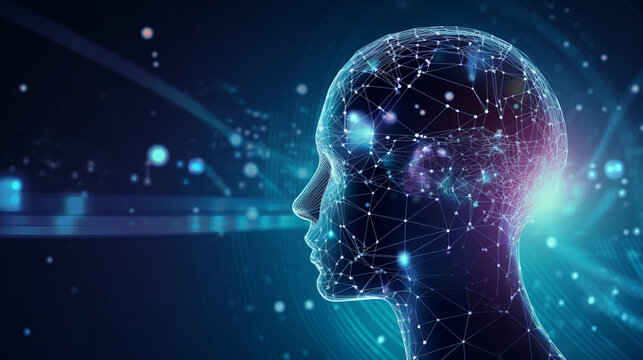 Illustration de l'intelligence artificielle, d&eacute;cor futuriste