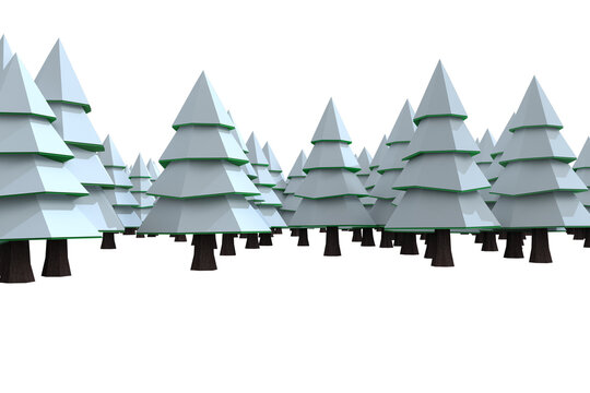 Digitally generated image of forest during winter