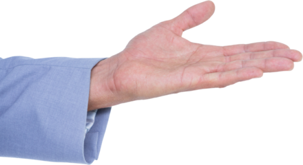 Handsome businessman gesturing with hands
