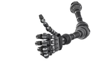 Tuinposter Robotic hand showing thumbs up © vectorfusionart