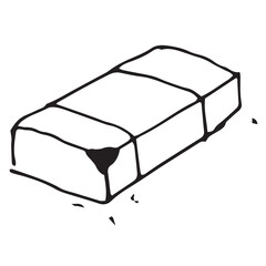 Eraser over white background