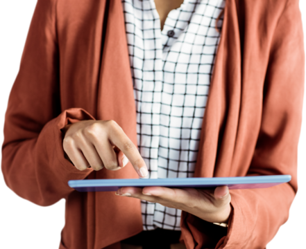 Businesswoman using a tablet - Powered by Adobe