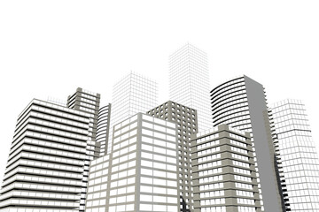 Fototapeta premium Digitally generated image of buildings