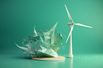 Clean and sustainable energy, conceptual illustration. Generative AI