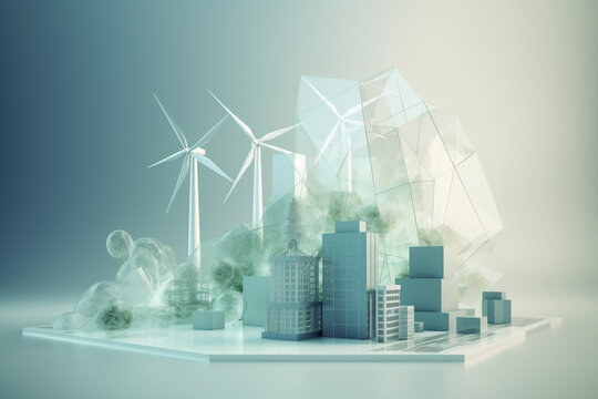 Clean and sustainable energy, conceptual illustration. Generative AI