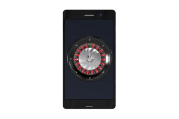 3D image of mobile phone with roulette