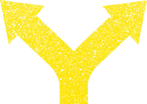 Close-up of fork road sign