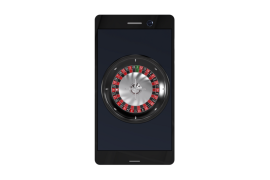 3D image of mobile phone with roulette