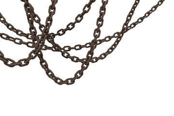 3d image of linked chains hanging