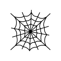 Spider web. Vector stock illustration. isolated. White background. Hand drawn
