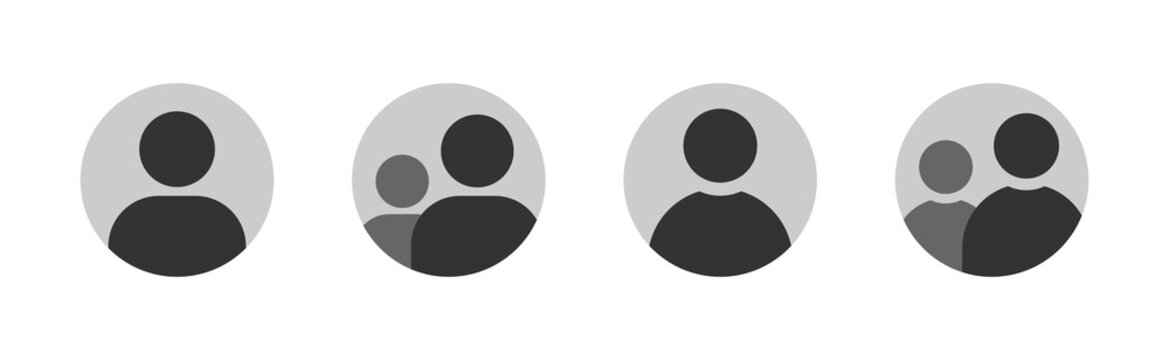 Default anonymous user portrait vector illustrations collection