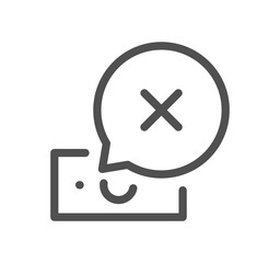 Reject related icon outline and linear symbol.	
