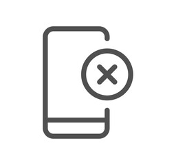 Reject related icon outline and linear symbol.	
