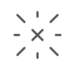 Reject related icon outline and linear symbol.	
