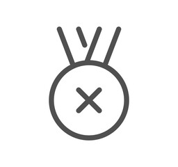 Reject related icon outline and linear symbol.	
