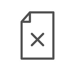 Reject related icon outline and linear symbol.	
