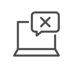 Reject related icon outline and linear symbol.	
