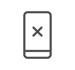 Reject related icon outline and linear symbol.	
