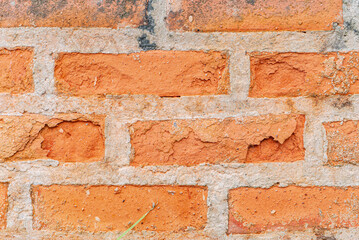 Parede velha de tijolos cerâmicos parede textura background gasta antiga construção rústica vermelha