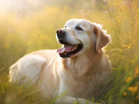 Cachorro alegre brincando ao ar livre, desfrutando de momentos de pura felicidade e diversão em meio à natureza, em um dia ensolarado e cheio de alegria, proporcionando lindas memórias fotográficas