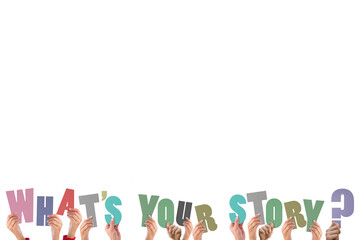 Cropped hands holding colorful alphabets forming question