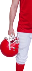 Fotobehang Amerikaanse plekken American football player holding an helmet