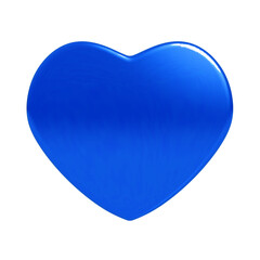 Glossy blue heart icon or symbol with 3D effect