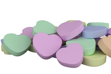 Colorful heart shaped pills 