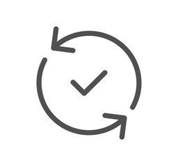 Approve related icon outline and linear symbol.	
