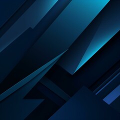 Modern dark blue abstract background. Minimal. Color gradient. Banner with geometric shapes, lines, stripes and triangles. Design. Futuristic. Cut paper or metal ... Generative AI
