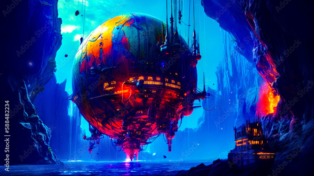 Poster sci - fi . generative ai.