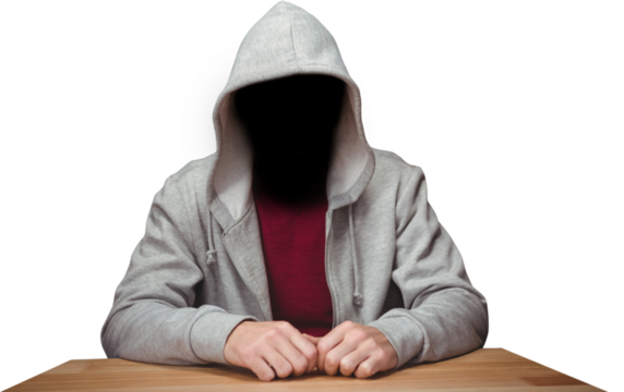 Robber sitting at table - Powered by Adobe